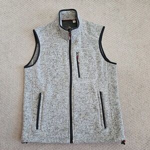 Orvis Men’s M Gray Fleece Sweater Vest Full Zip Outdoor Sleeveless Jacket